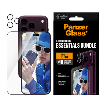 PanzerGlass Essentials 2-in-1 ochrana displeja a ochrana objektívu fotoaparátu pre iPhone 18 Pro