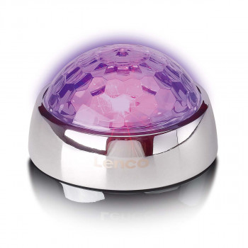 Lenco TTA-080SI stabilizátor platní s RGB disco svetlom, 250 g, strieborný