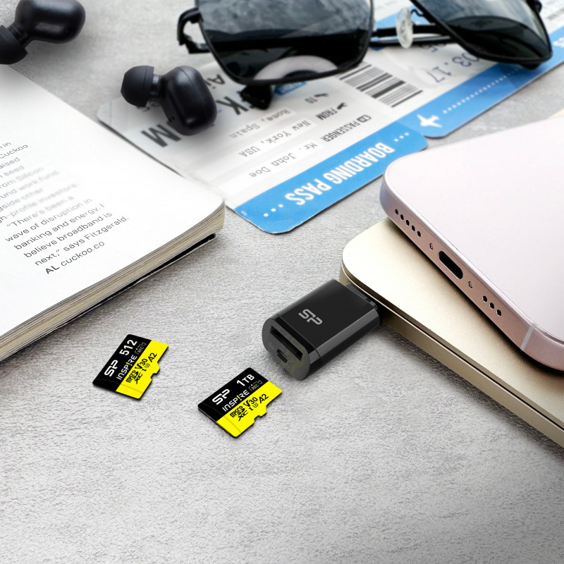 Silicon Power C200 USB-C 3.2 microSD čítačka kariet - čierna