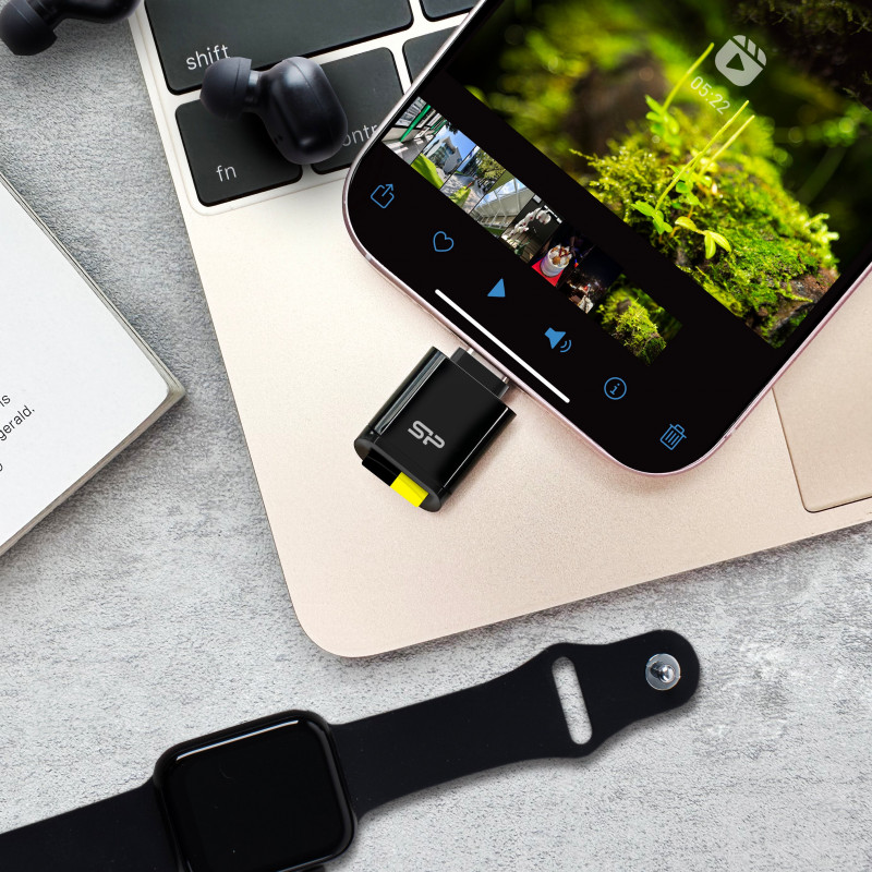 Silicon Power C200 USB-C 3.2 microSD čítačka kariet - čierna
