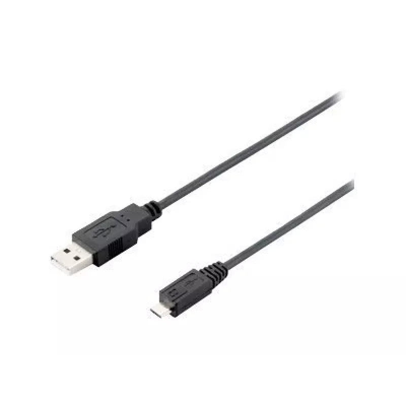 Equip USB 2.0 Type A na Micro-B kábel, 1.0m, čierna, 1 m, USB A, Micro-USB B, USB 2.0, samec/samec, čierna