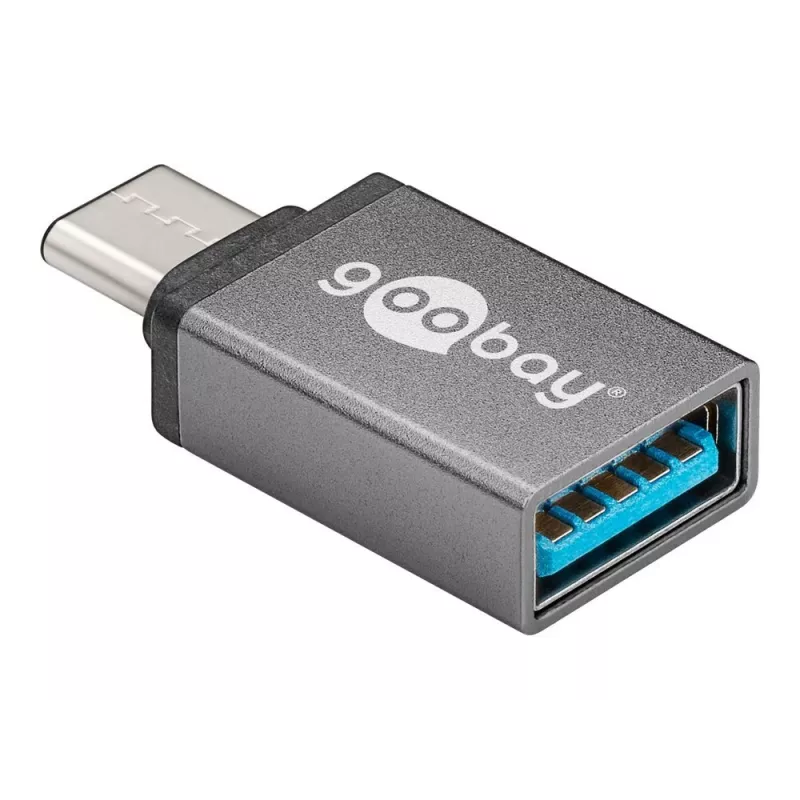 Wentronic Goobay USB-C™ adaptér - USB 3.0 A konektor samica, sivý - na prepojenie medzi USB-C™ a USB-A zariadeniami (56621)