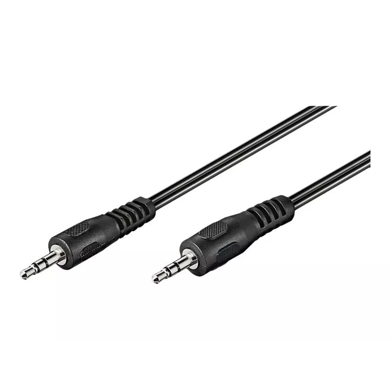 Wentronic Goobay 3,5mm prepojovací kábel jack, čierny, 2,5 m – jack 3,5 mm konektor samec (3-polový, stereo) > jack 3,5 mm konektor samec (3-polový, stereo) (50449)