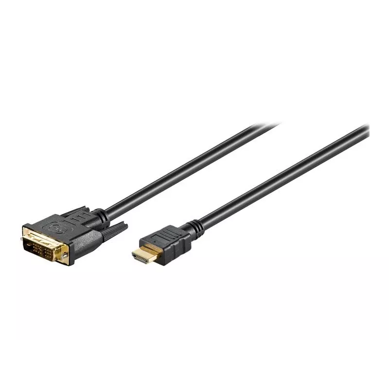 Wentronic Goobay HDMI™ / DVI-D kábel, čierny, 3 m - 19-pól. HDMI™ konektor samec>DVI-D (18+1) konektor samec (51581)