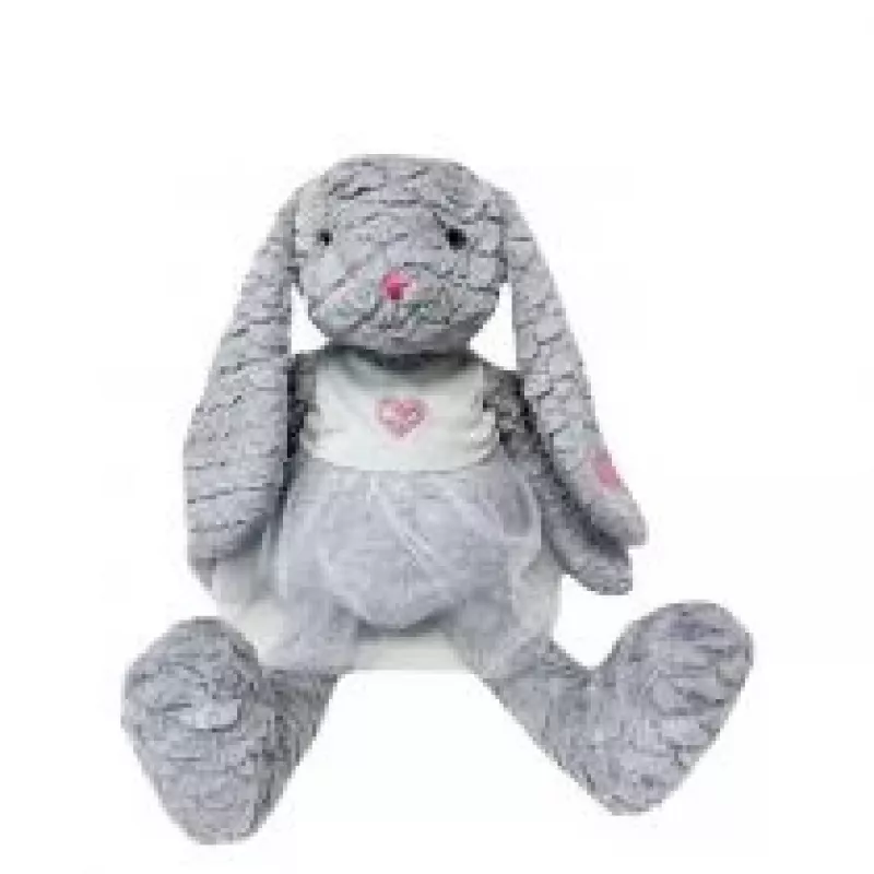 Plüschová hračka TULILO maskot ružový zajac 32 cm sivá - plyšový zajac 32 cm