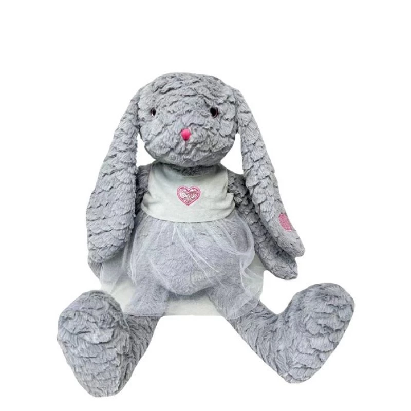 Plüschová hračka TULILO maskot ružový zajac 32 cm sivá - plyšový zajac 32 cm