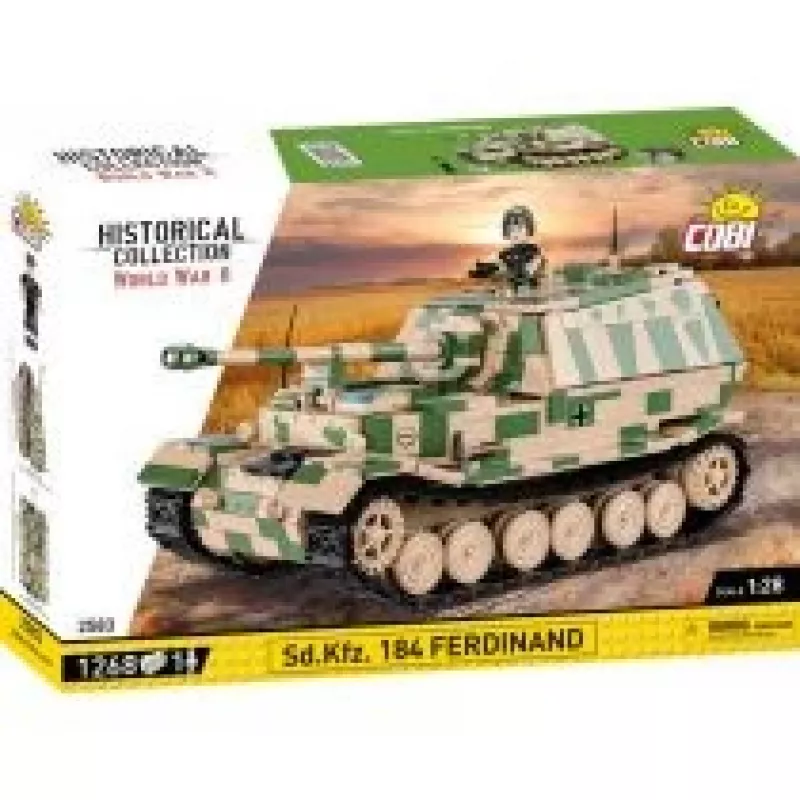 Cobi Historical Collection WWII SD. vozidlo. Ferdinand tank, viacfarebné