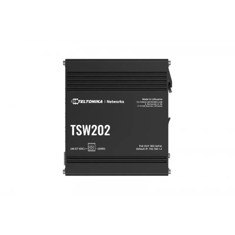 Teltonika TSW202 Managed L2 Gigabit Ethernet (10/100/1000) Power over Ethernet (PoE) hliník, modrá