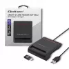 Čítačka ID kariet QOLTEC Smart-Chip-ID čítačka kariet — USB, čierna, 84,5×65×16 mm, 63 g