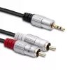 Audio kábel Qoltec 52339 1m 2x Cinch 3,5 mm čierny
