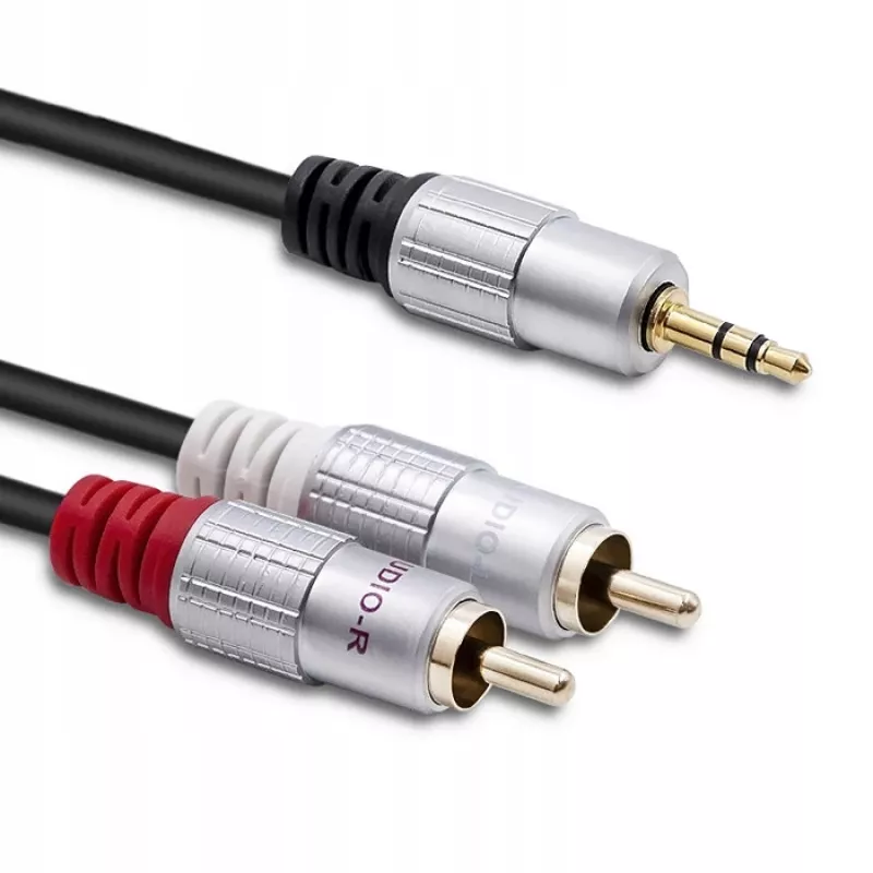 Audio kábel Qoltec 52339 1m 2x Cinch 3,5 mm čierny