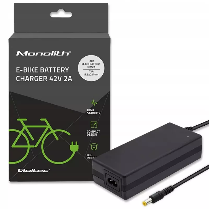 Qoltec 50761 nabíjačka pre e-bike batérie 36V | 42V | 2A | 5,5*2,5
