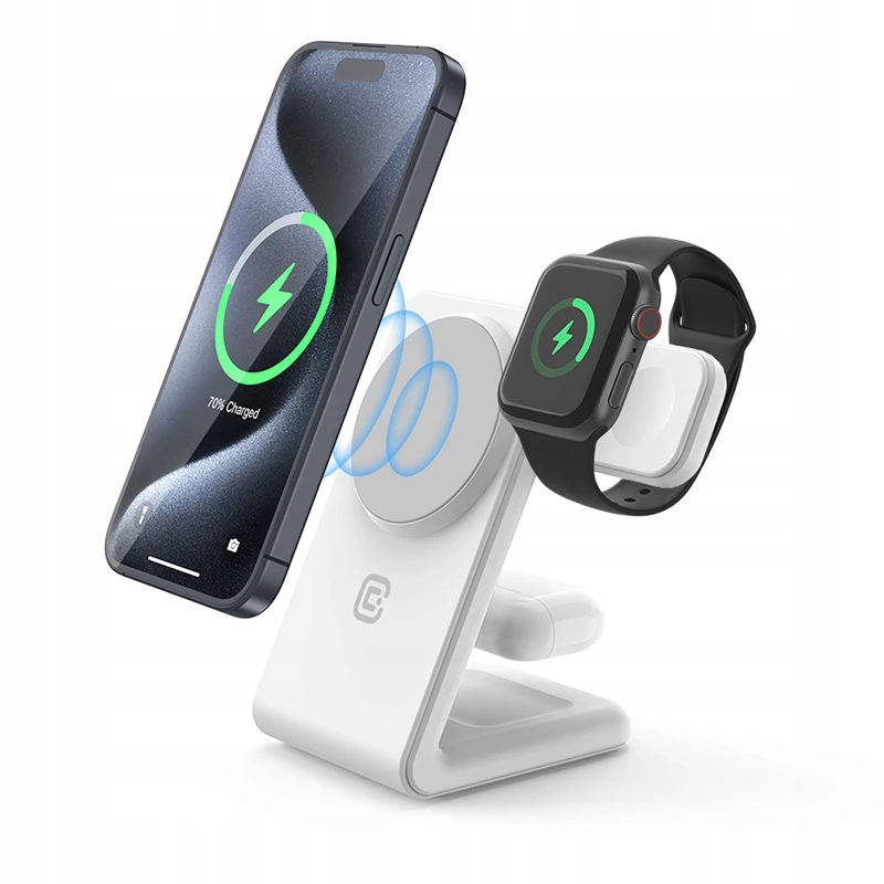 3-in-1 bezdrôtová nabíjačka MagSafe pre iPhone, Apple Watch a AirPods Crong
