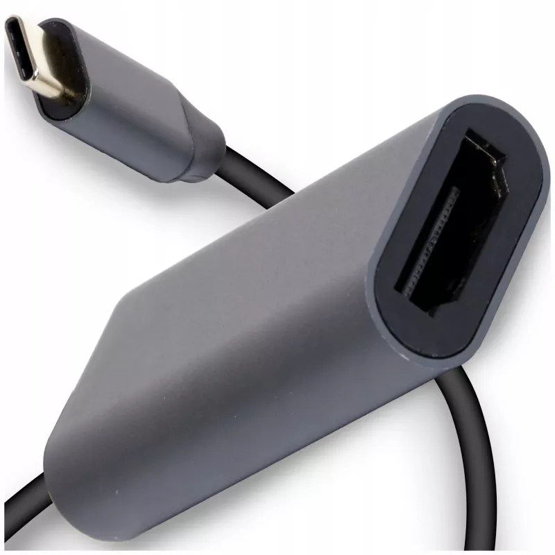 IBOX USB-C na HDMI adaptérový kábel, model IACFAK, USB-C (konektor samec) na HDMI (konektor samica), 4K 60 Hz, rovný konektor, strieborný