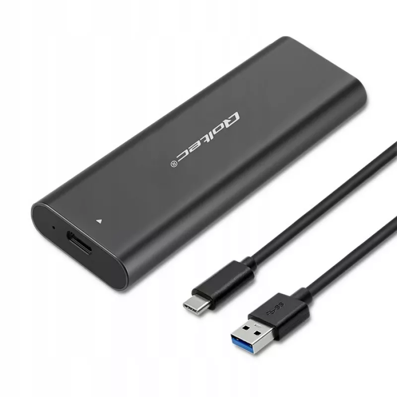 Qoltec 50312 puzdro na M.2 NVMe SSD, USB Type-C, čierne