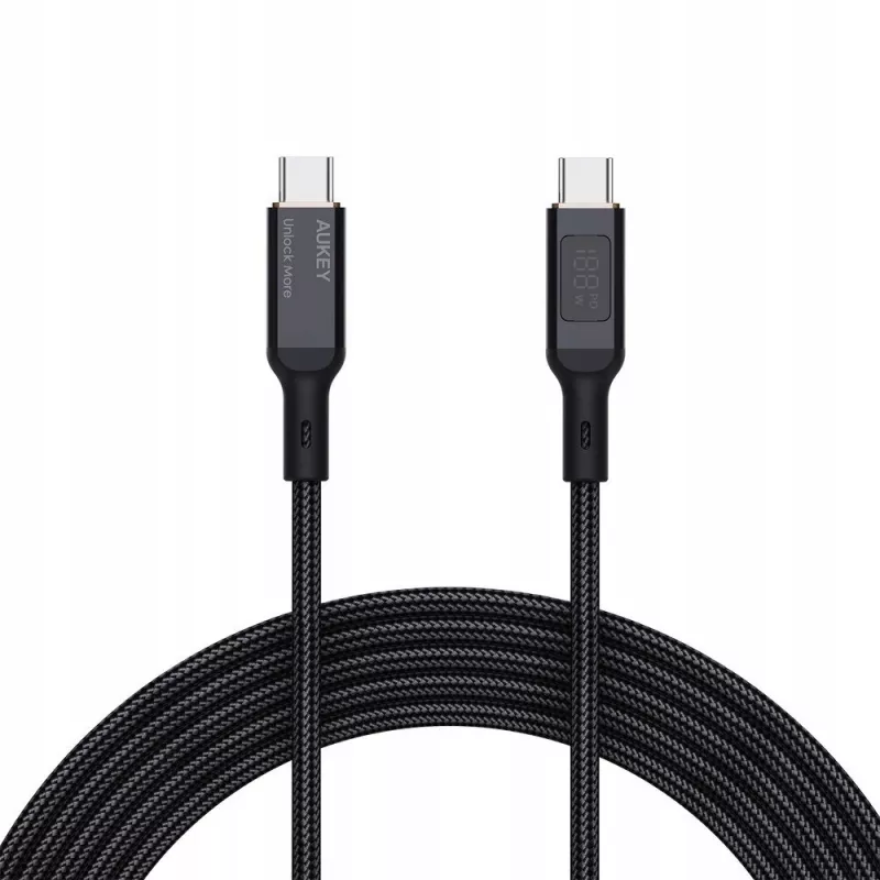 AUKEY CB-MCC102 USB kábel 1,8 m USB-C čierny 480 Gbit/s