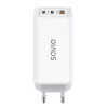 SAVIO LA-07 GaN 65W napájací zdroj, USB, QC4.0+, PD 3.0, biely