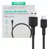 AUKEY CB-CD30 kábel USB-A na USB-C 0,9 m, nylonový oplet, 60W PD, 3A, čierny