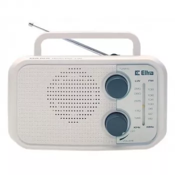 Rádio Eltra DANA biele – prenosné analógové rádio, kompaktný stolný dizajn