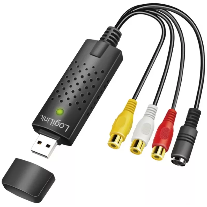 LogiLink USB 2.0 A/V grabber. USB A/M na 3xCinch + MiniDIN5/F. čierny