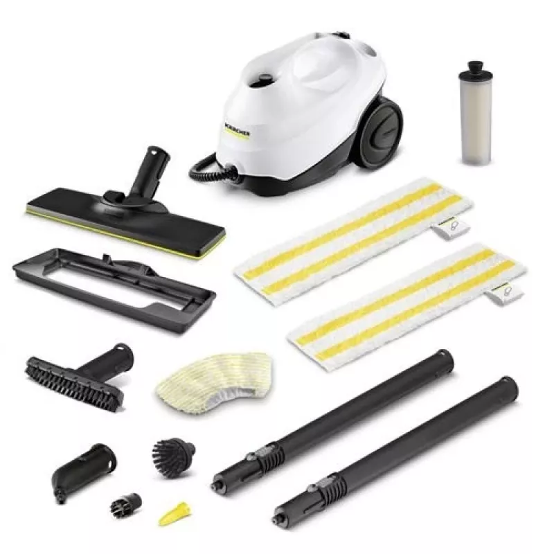 Parný čistič Kärcher SC 3 EasyFix Plus — 1 L nádrž na vodu, 1900 W, 3,5 bar tlak pary, biela