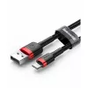 USB-A na Lightning kábel Baseus Cafule 2.4A QC 3.0, 1 m — čierny/červený