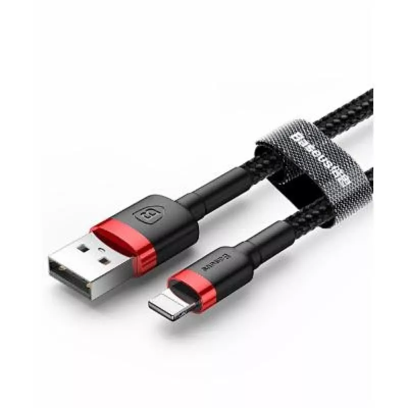 USB-A na Lightning kábel Baseus Cafule 2.4A QC 3.0, 1 m — čierny/červený