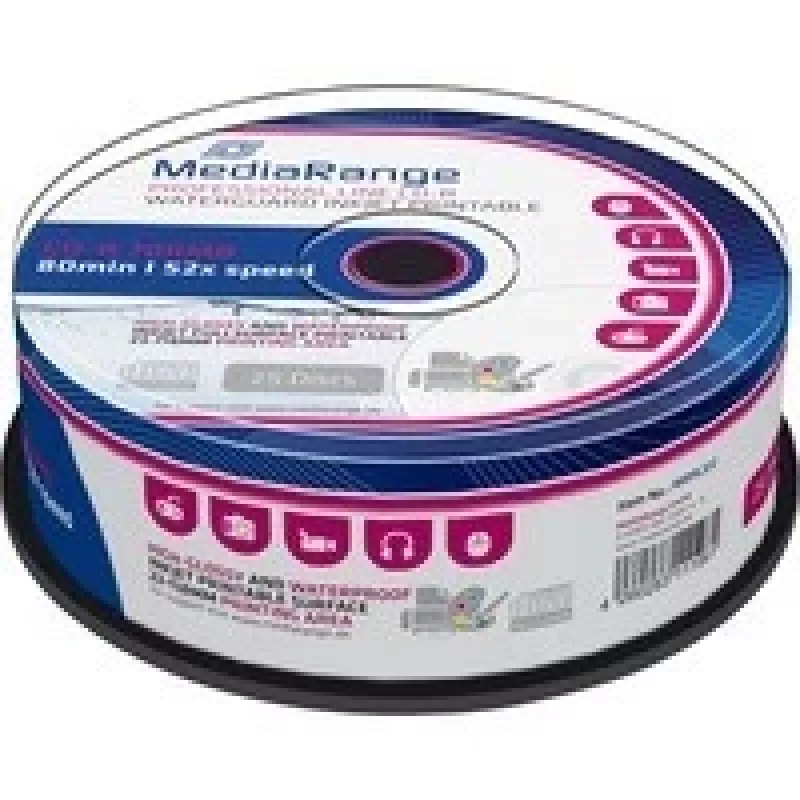 CD-R MediaRange MRPL512 700 MB 52x Inkjet Printable 25 kusov spindel