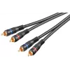 Wentronic Goobay - audio kábel - composite audio - RCA (samec) na RCA (samec) - 1,5 m - dvojito tienený koaxiálny kábel - čierny (50032)