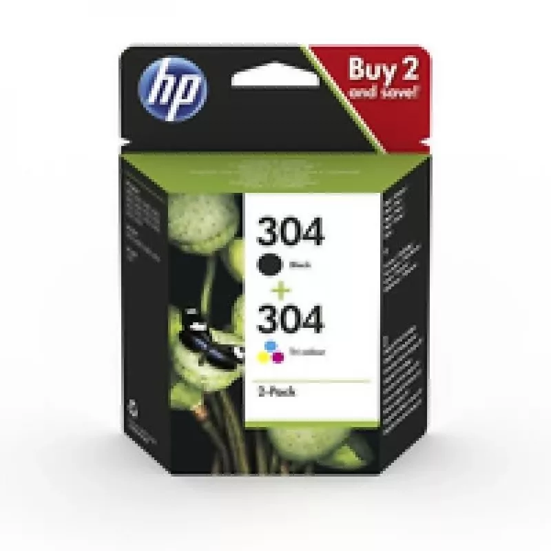 HP 304 balenie 2 ks čierna/trojfarebná originálne atramentové kazety