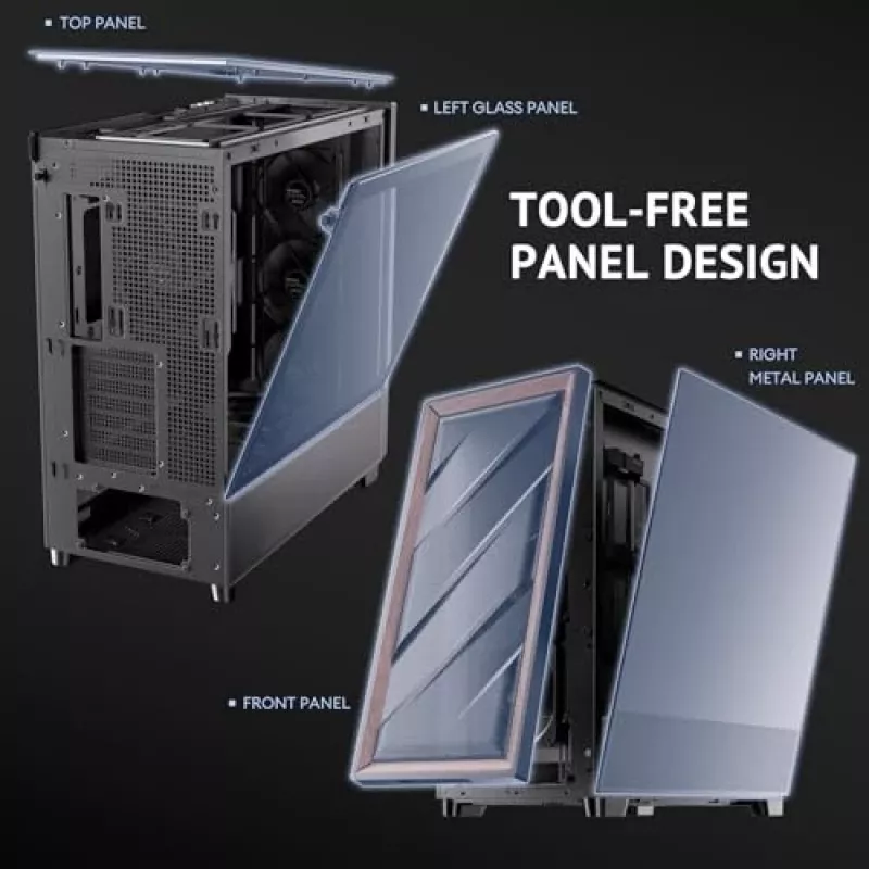 Antec 0-761345-10133-2 počítačová skriňa Midi Tower čierna drevo