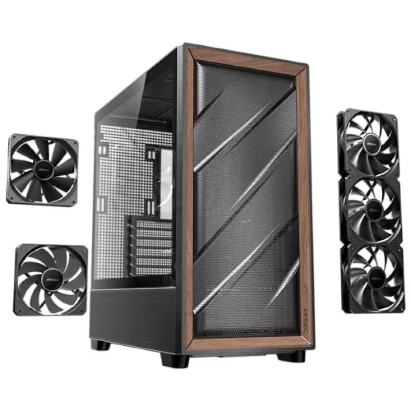Antec 0-761345-10133-2 počítačová skriňa Midi Tower čierna drevo
