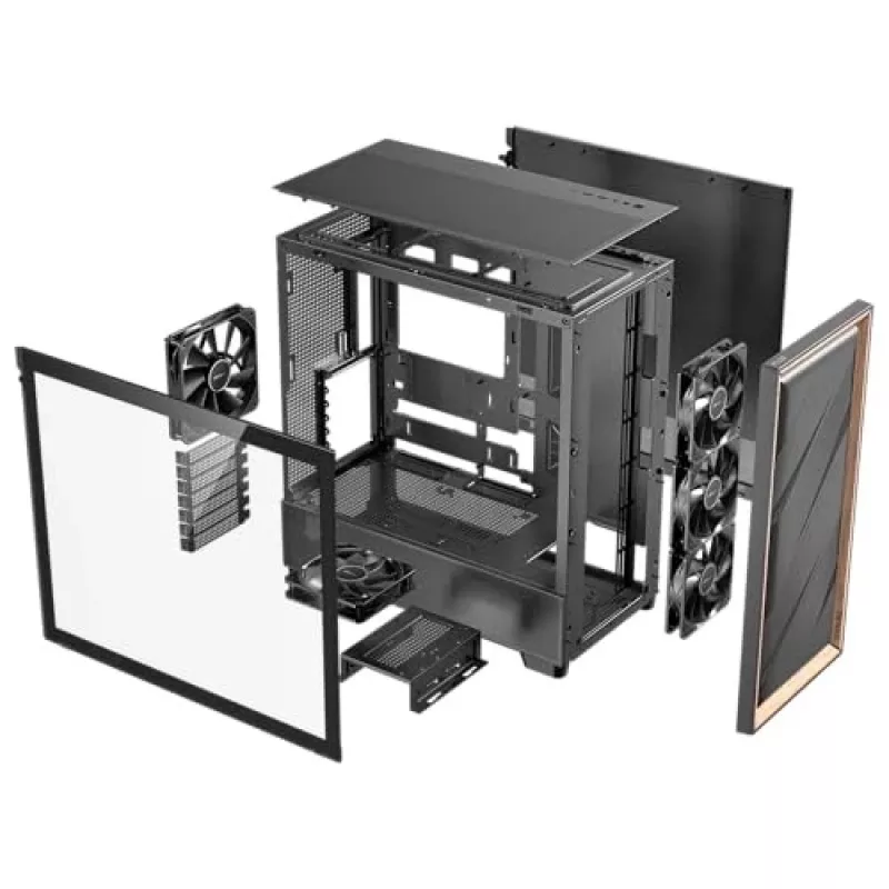 Antec 0-761345-10133-2 počítačová skriňa Midi Tower čierna drevo