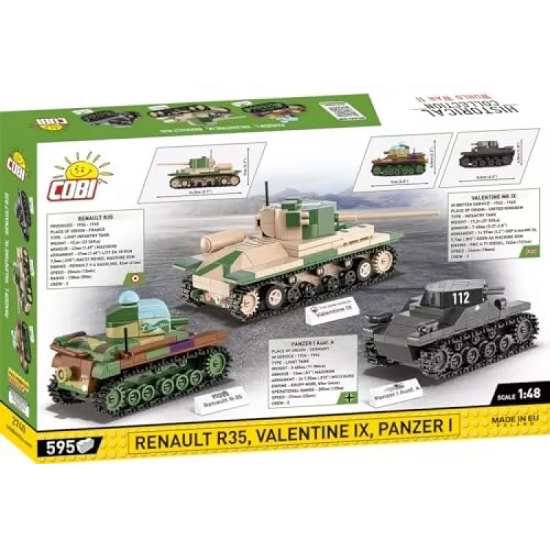 Stavebnica COBI Renault R35 Valentine IX Panzer I 595 dielov