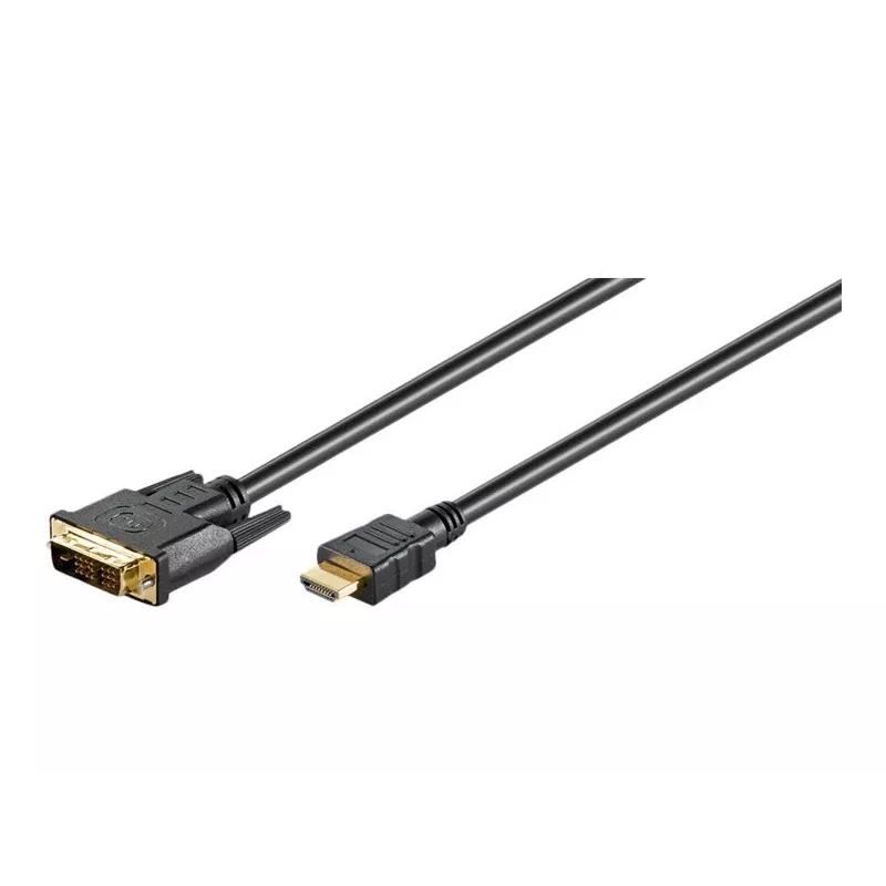 Goobay | DVI-D/HDMI kábel, pozlátený | 51580 | DVI-D konektor samec Single-Link (18+1 Pin) | HDMI konektor samec (Type-A) | HDMI na DVI-D | 2 m