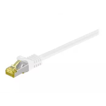 Wentronic Goobay Cat.7 kábel patch kábel, S/FTP (PiMF), biely, 0,5 m - LSZH bez halogénov, meď, RJ45 konektor samec (91090)