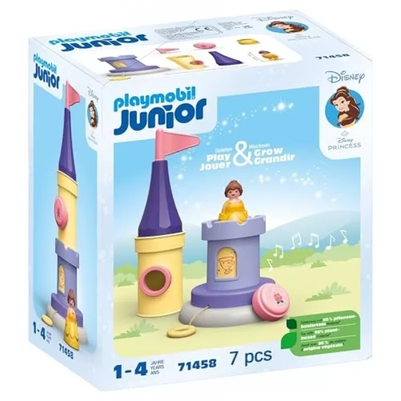 PLAYMOBIL JUNIOR & Disney: Belles hracia veža so zvukom | hracia sada pre deti 1-3