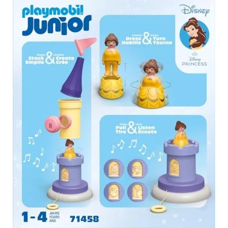 PLAYMOBIL JUNIOR & Disney: Belles hracia veža so zvukom | hracia sada pre deti 1-3