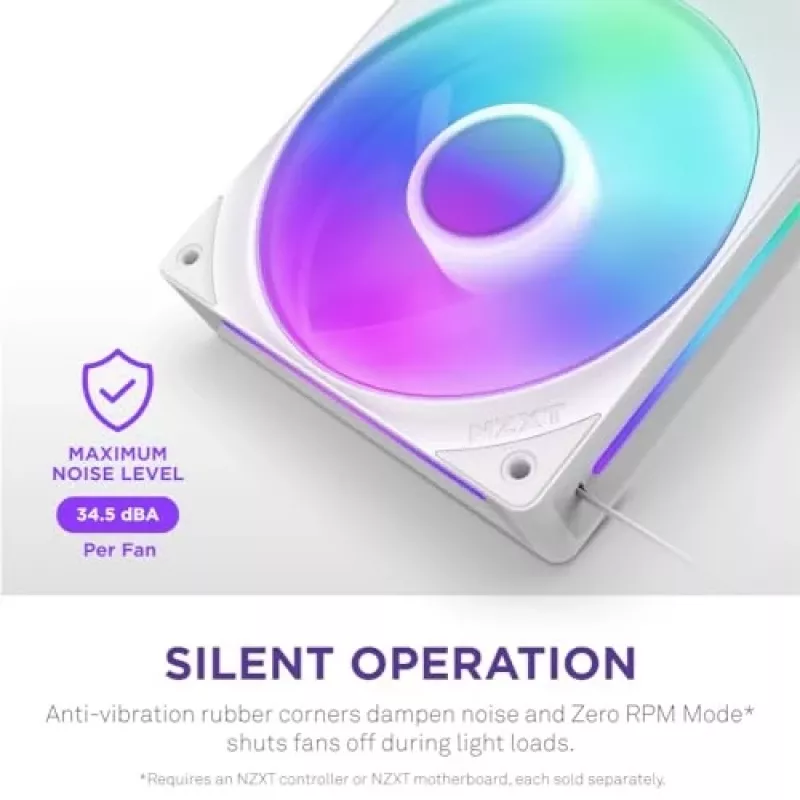 Ventilátor NZXT RF-U28HF-W1 140mm 2000 ot/min 98.61 CFM biely