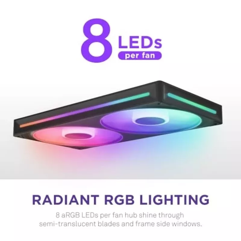 NZXT F280 RGB Core 140mm ARGB PWM 2-balík čierna