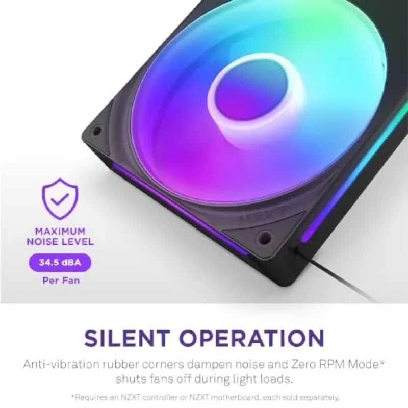 NZXT F280 RGB Core 140mm ARGB PWM 2-balík čierna