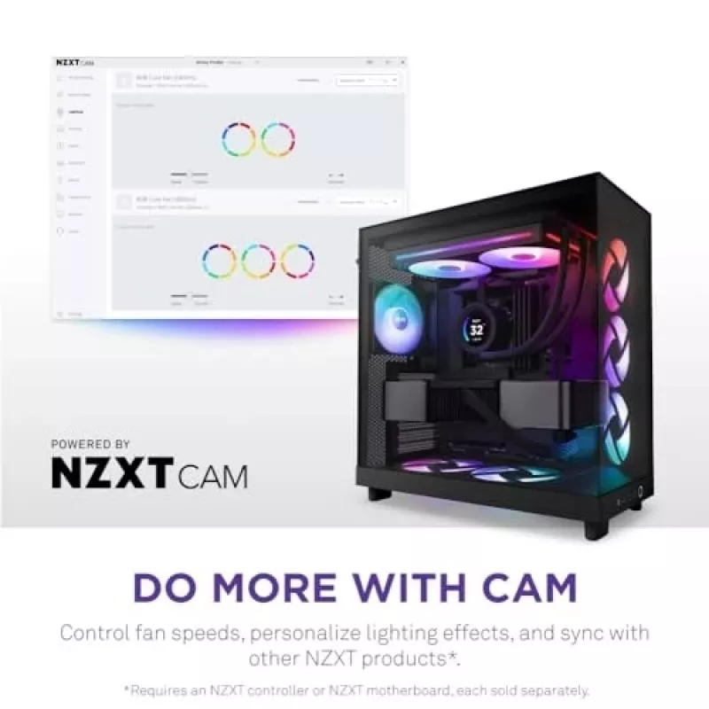 NZXT F280 RGB Core 140mm ARGB PWM 2-balík čierna