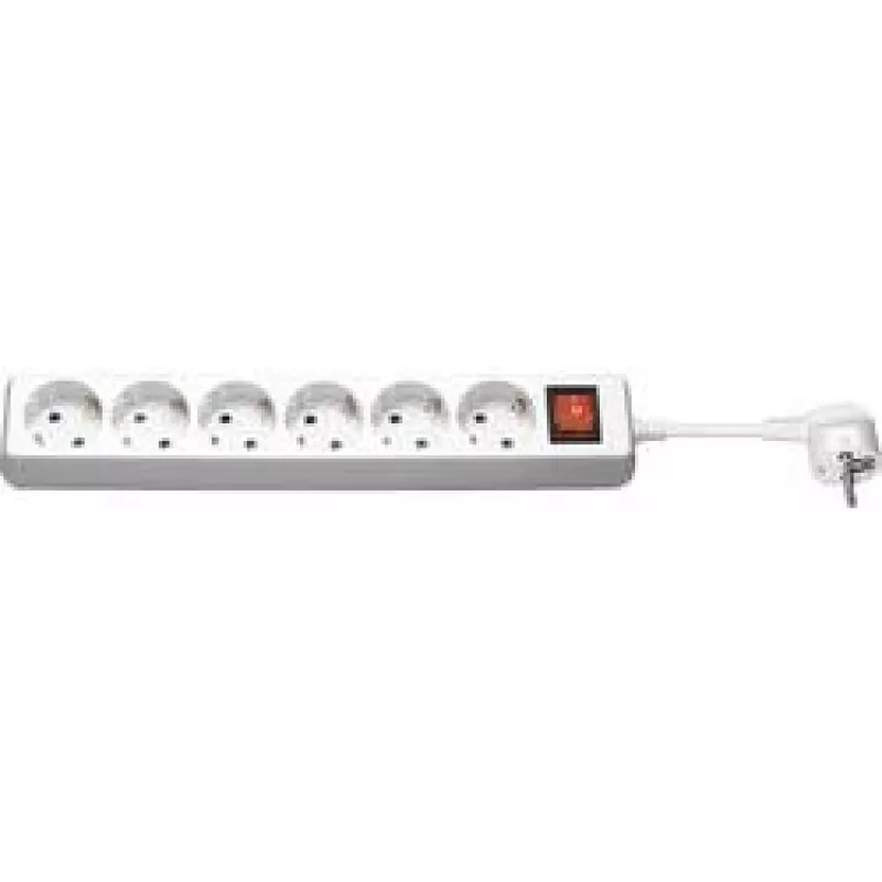 Predlžovací kábel Wentronic 38845 5m 6 AC zásuviek interiérová biely