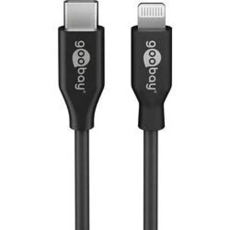 Goobay 39447 USB-C na Lightning nabíjací a synchronizačný kábel, MFi, 2 m, čierny