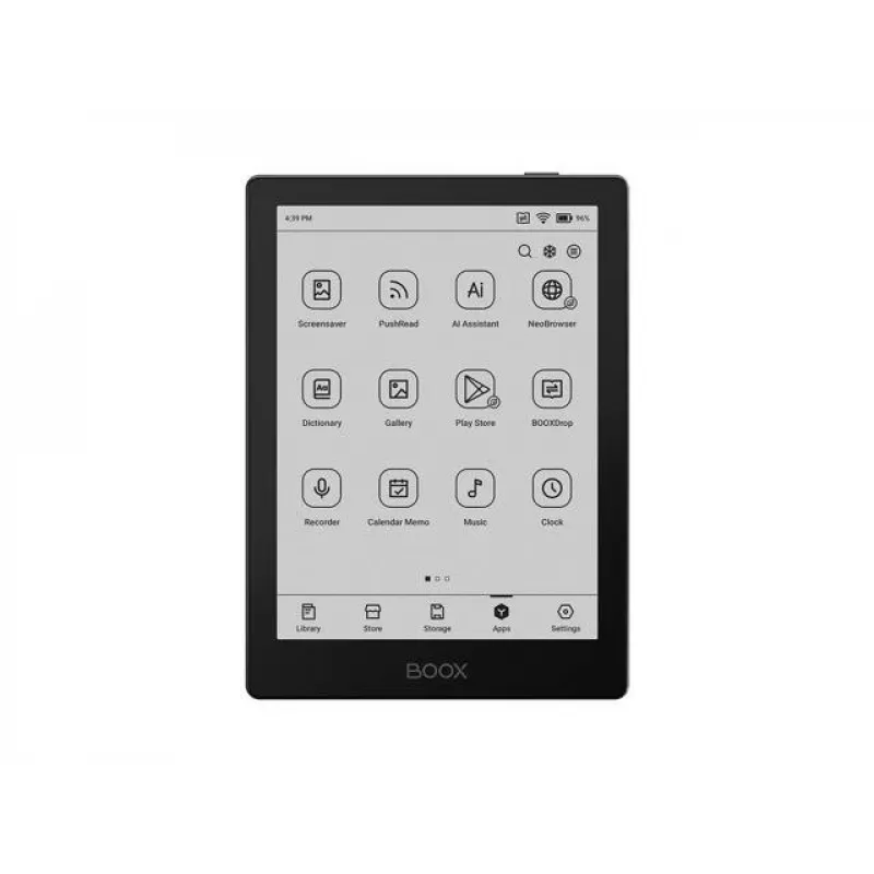 E-čítačka Onyx Boox 6 palcov (15,2 cm) s 1448×1072 E‑Ink, 32 GB, 2 GB RAM, Android 11, Dual‑Band‑WLAN, Bluetooth 5.0, MicroSD, USB‑C, čierna