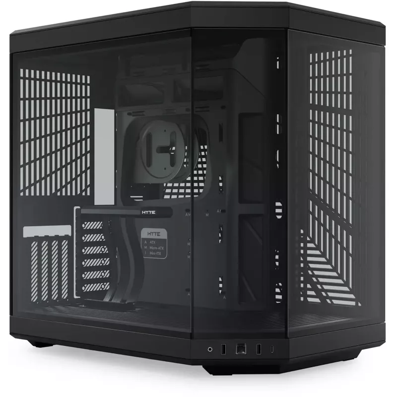 HYTE Y70 CS-HYTE-Y70-B Midi Tower počítačová skriňa, E-ATX, tvrdené sklo, Pitch Black