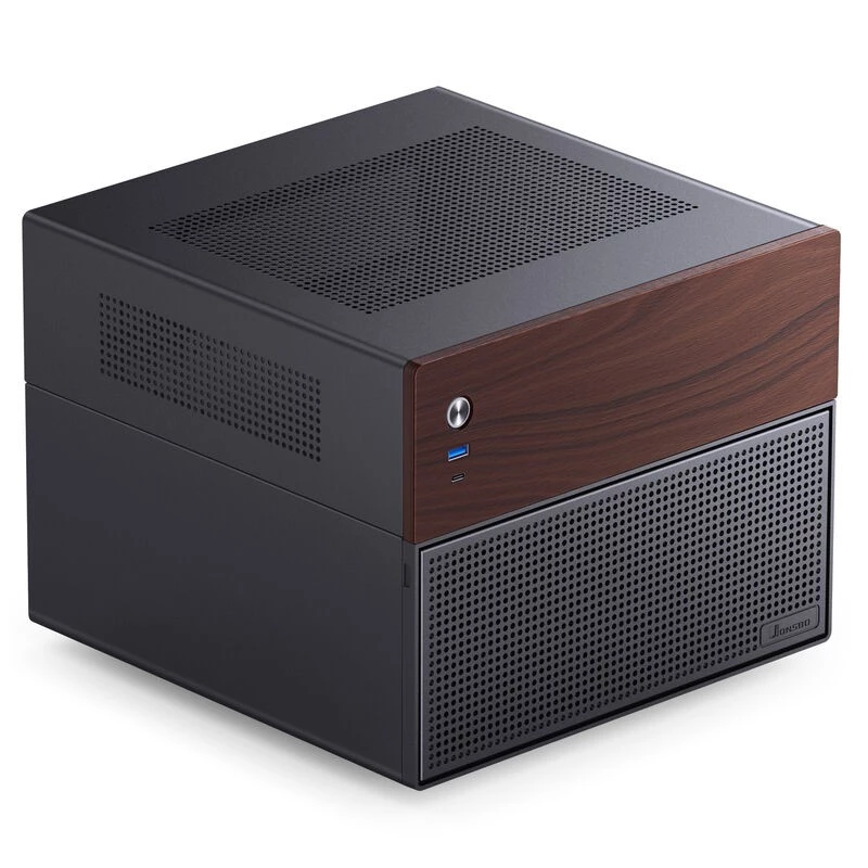 Jonsbo N4 Microtower skriňa čierna robustná oceľ kompaktná PC skriňa