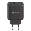 Sieťová nabíjačka SAVIO LA-06/B 30 W, USB-A + USB-C, Quick Charge, Power Delivery 3.0, čierna
