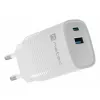 Káblová nabíjačka pre mobilné zariadenia NATEC NUC-2140, 30W, USB-C PD 3.0 + USB-A, Samsung AFC, biela