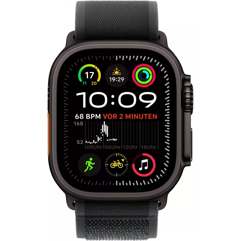 APPLE Watch Ultra 2 GPS + Cellular 49 mm puzdro z čierneho titánu s čiernym Trail Loop – M/L